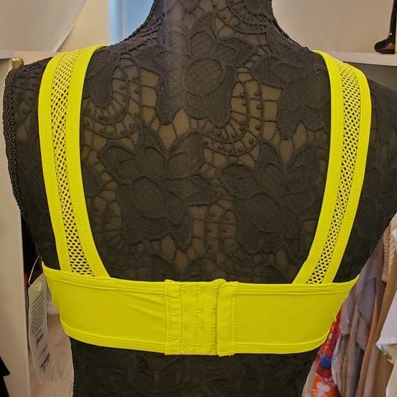 Neon Green Mesh Swimsuit 👙 Top - Picture 2 of 4